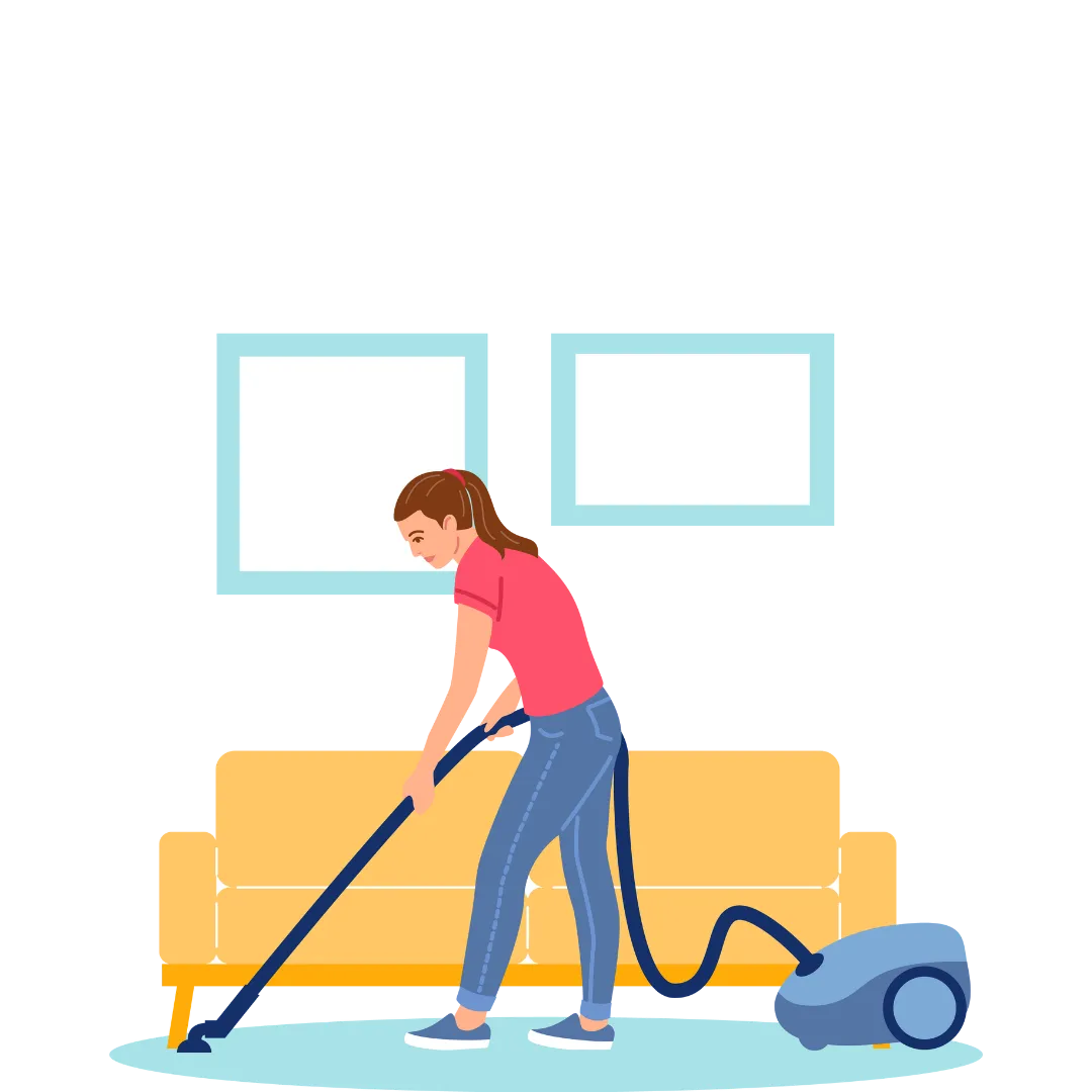 Home cleaners performing a deep carpet cleaning service