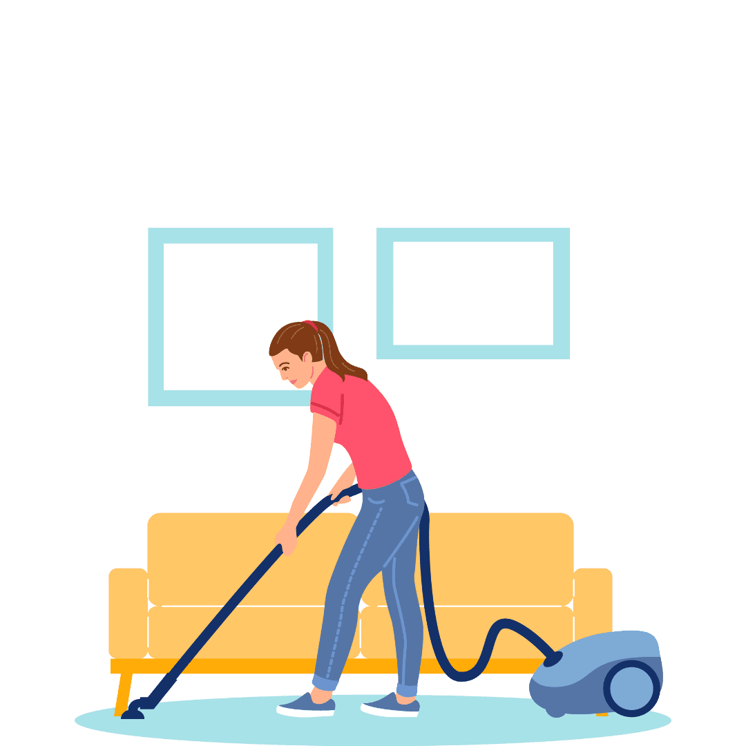 Home cleaners performing a deep carpet cleaning service