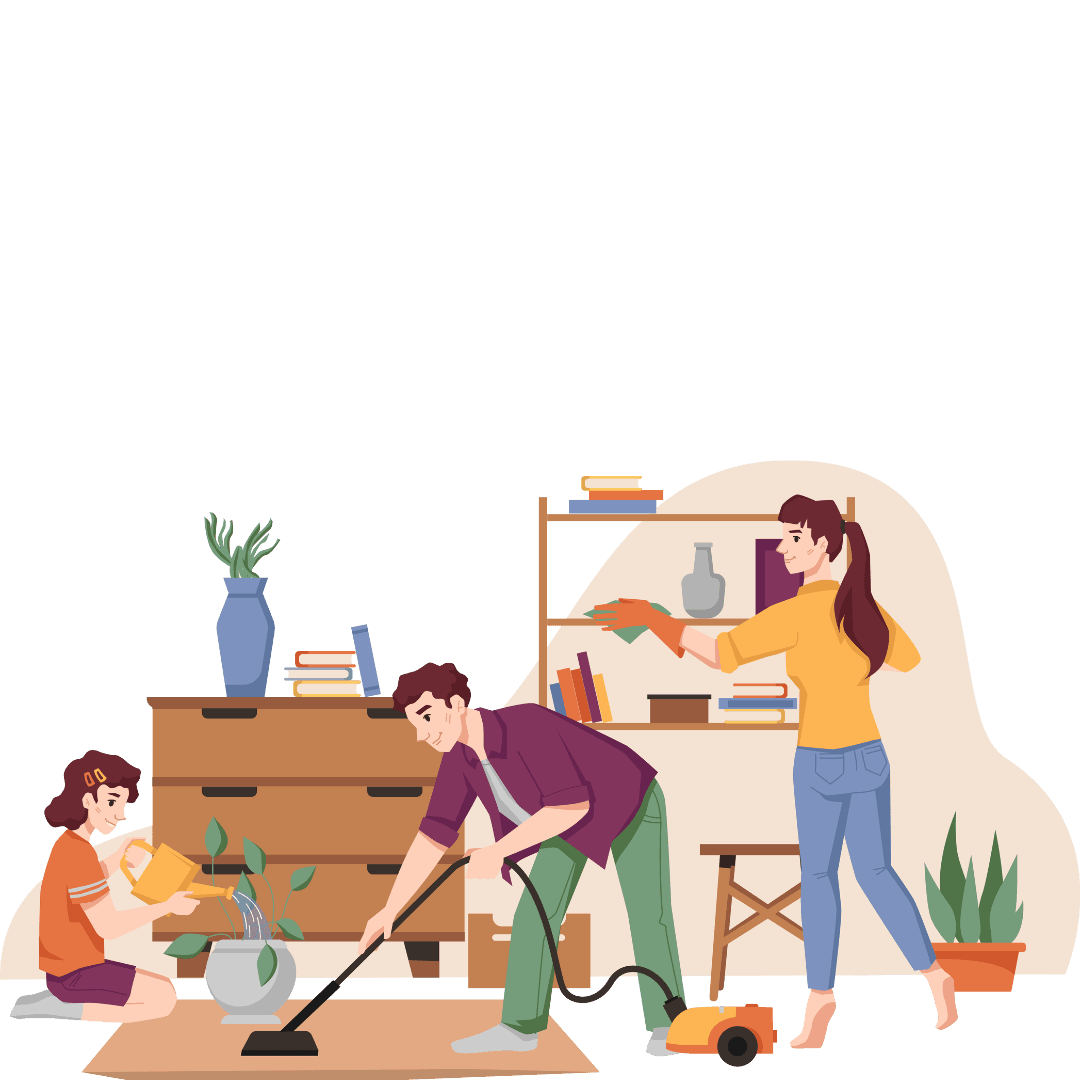 Individuals doing a airbnb home cleaning service