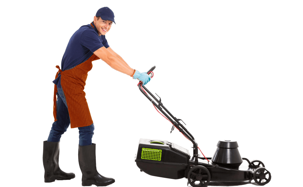 man mowing the lawn for lawn care maintenance in ottawa