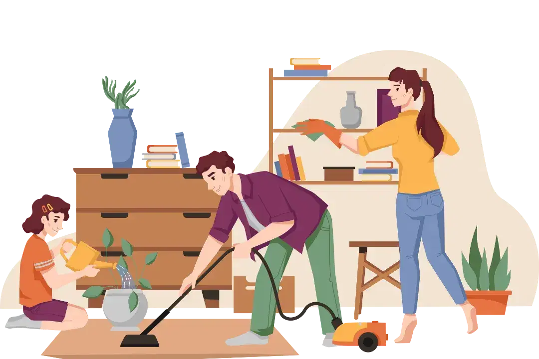 Professional House Cleaning throwing away clothes