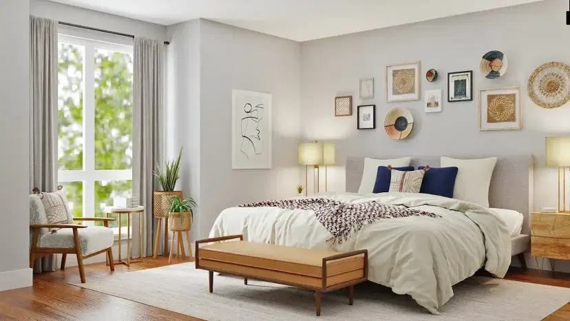 Modern Bedroom with Mid-Century Furnishings