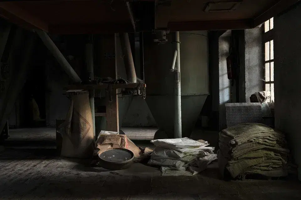 Abandoned Industrial Room with Deteriorated Items