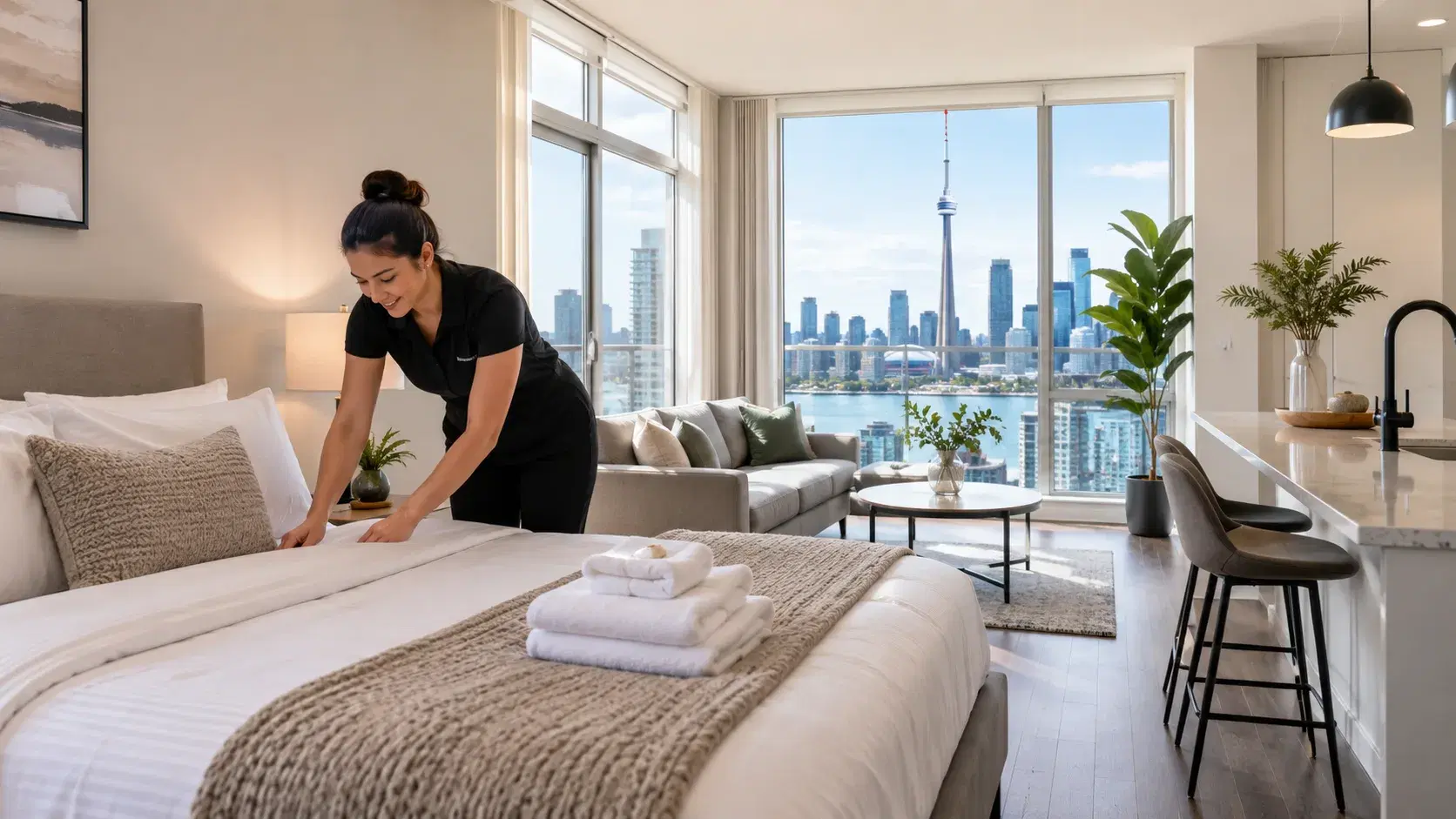 Airbnb property in Toronto freshly cleaned and ready for the next guest