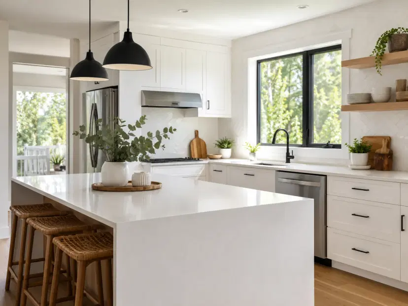 Clean Canadian home kitchen with natural light