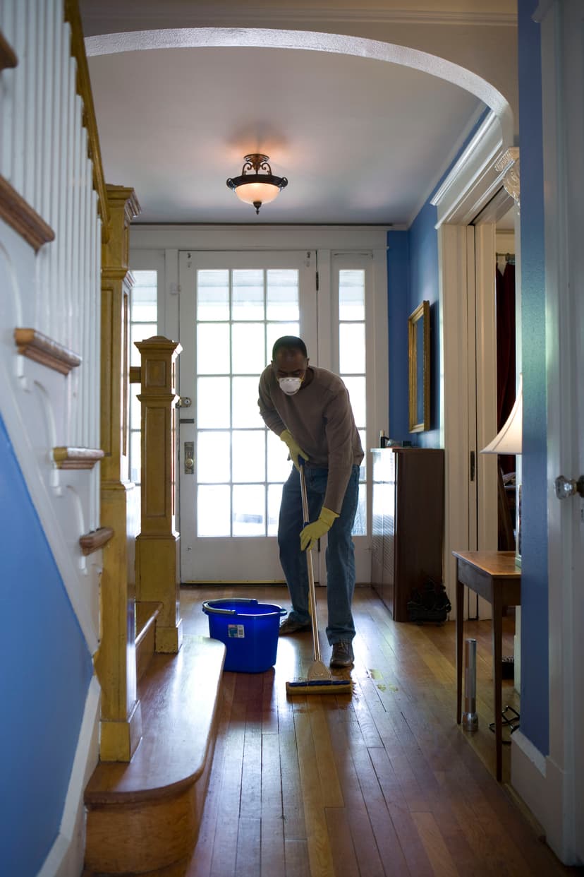 man-cleaning