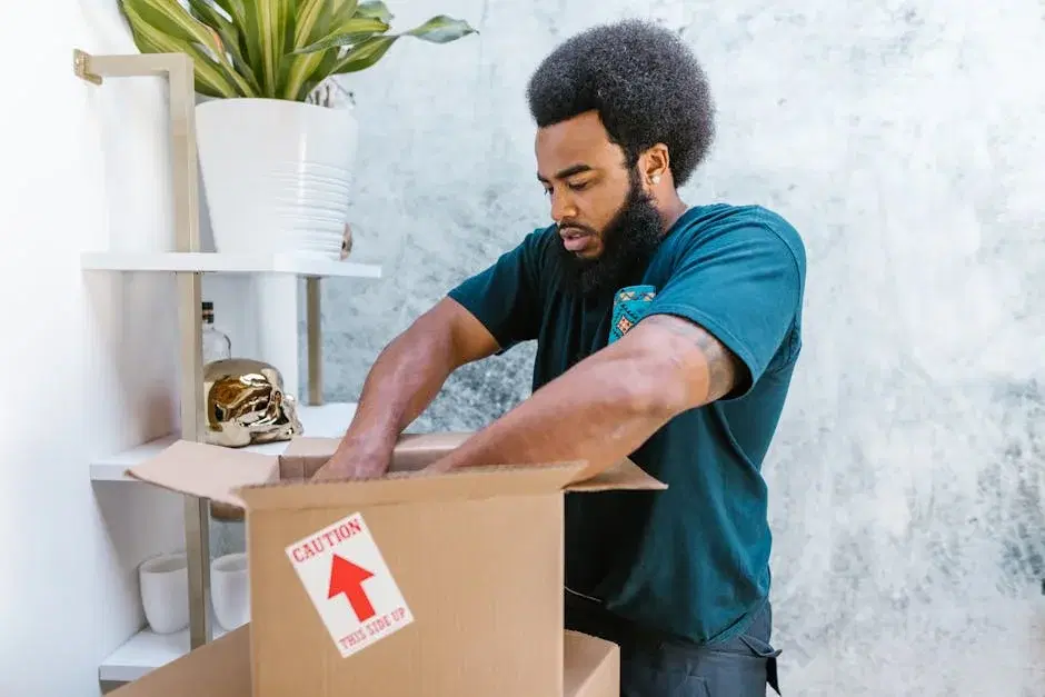 Ontario renter moving out of apartment with professional cleaning crew in background